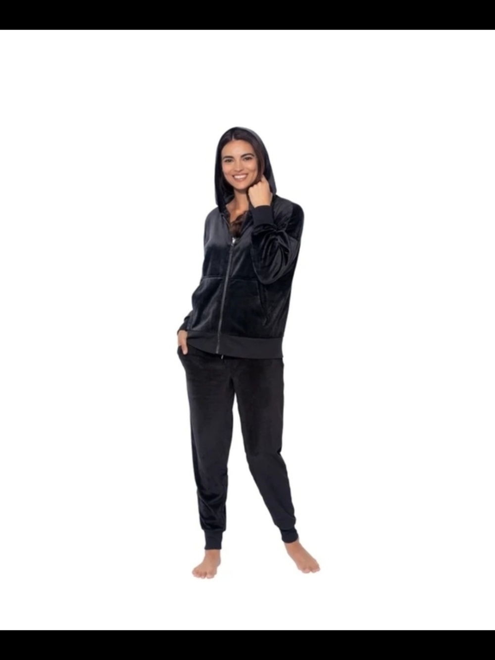 FELINA ○ Velour Zip Hoodie & Jogger Set - Black